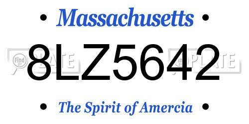 8LZ5642 Massachusetts License Plate