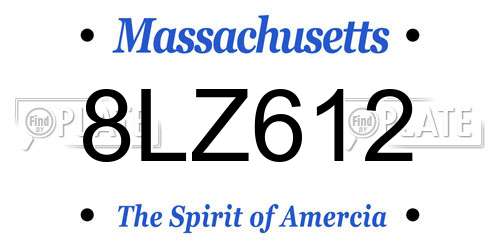 8LZ612 Massachusetts License Plate