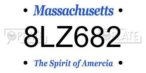 8LZ682 Massachusetts License Plate