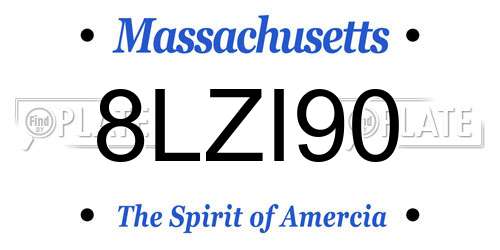 8LZI90 Massachusetts License Plate