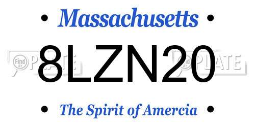 8LZN20 Massachusetts License Plate