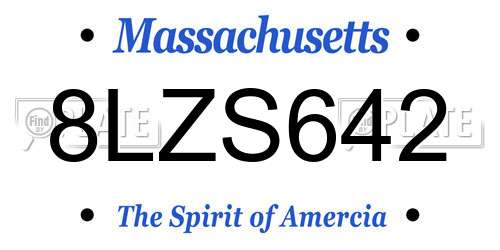 8LZS642 Massachusetts License Plate