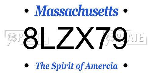 8LZX79 Massachusetts License Plate