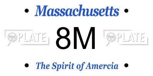 8M Massachusetts License Plate