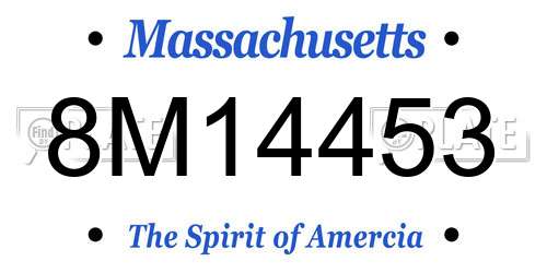 8M14453 Massachusetts License Plate