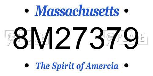 8M27379 Massachusetts License Plate