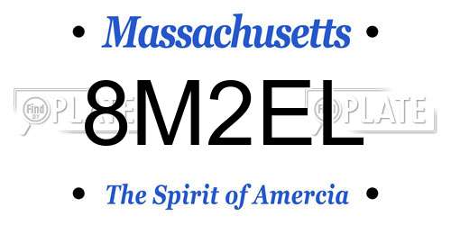 8M2EL Massachusetts License Plate