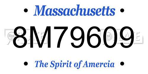 8M79609 Massachusetts License Plate