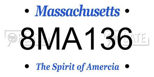 8MA136 Massachusetts License Plate