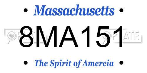 8MA151 Massachusetts License Plate