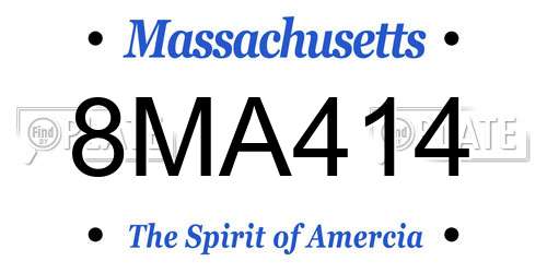 8MA414 Massachusetts License Plate