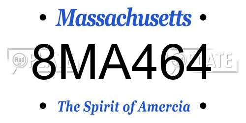 8MA464 Massachusetts License Plate