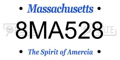 8MA528 Massachusetts License Plate