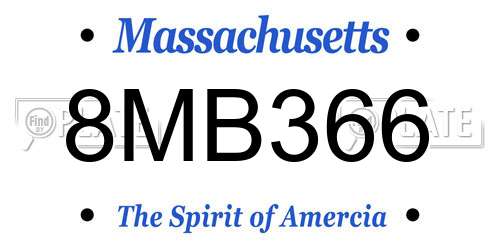 8MB366 Massachusetts License Plate