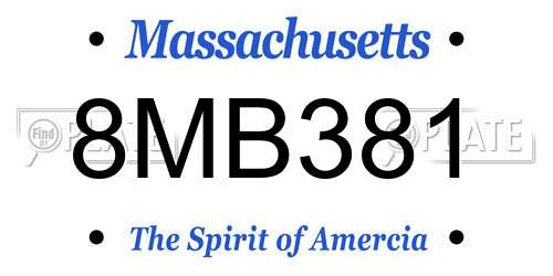 8MB381 Massachusetts License Plate