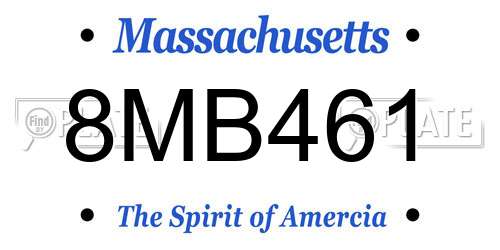 8MB461 Massachusetts License Plate