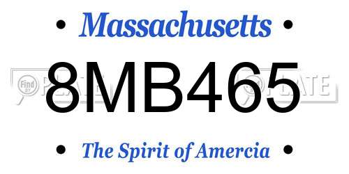 8MB465 Massachusetts License Plate