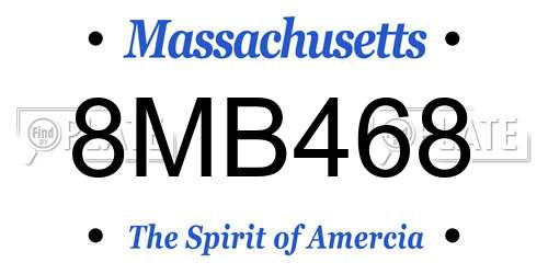 8MB468 Massachusetts License Plate
