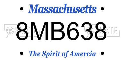 8MB638 Massachusetts License Plate