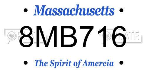 8MB716 Massachusetts License Plate