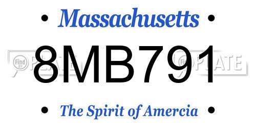 8MB791 Massachusetts License Plate