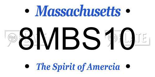 8MBS10 Massachusetts License Plate
