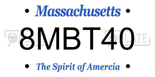 8MBT40 Massachusetts License Plate