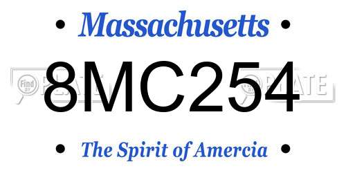8MC254 Massachusetts License Plate