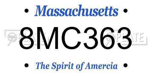 8MC363 Massachusetts License Plate