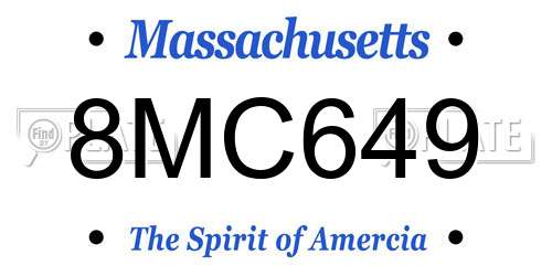 8MC649 Massachusetts License Plate