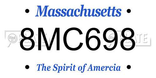 8MC698 Massachusetts License Plate