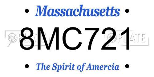 8MC721 Massachusetts License Plate