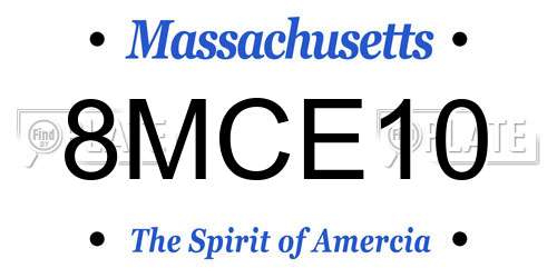 8MCE10 Massachusetts License Plate