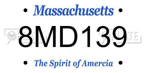 8MD139 Massachusetts License Plate