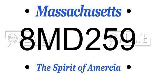 8MD259 Massachusetts License Plate