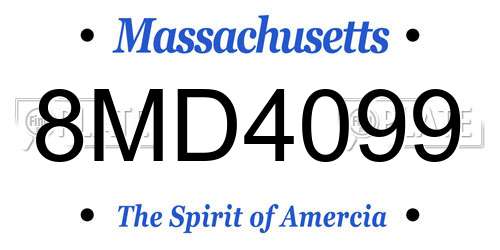 8MD4099 Massachusetts License Plate