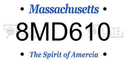 8MD610 Massachusetts License Plate