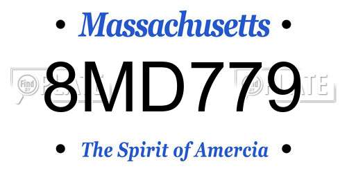 8MD779 Massachusetts License Plate