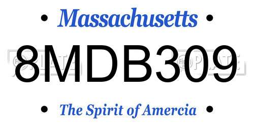 8MDB309 Massachusetts License Plate