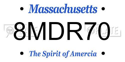 8MDR70 Massachusetts License Plate