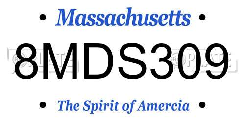 8MDS309 Massachusetts License Plate