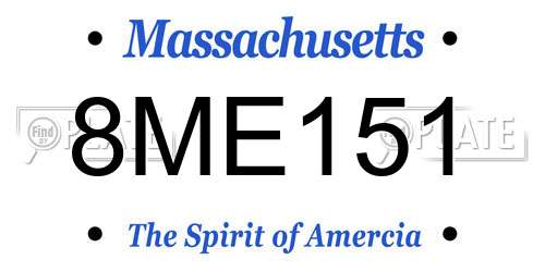 8ME151 Massachusetts License Plate