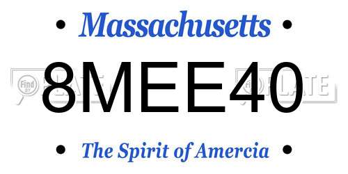 8MEE40 Massachusetts License Plate