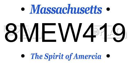 8MEW419 Massachusetts License Plate