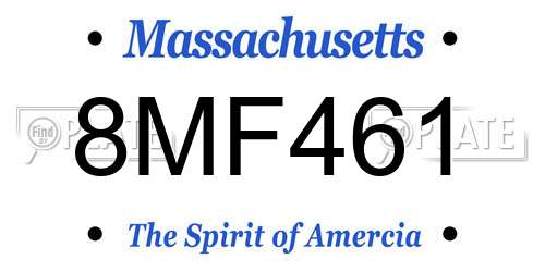 8MF461 Massachusetts License Plate