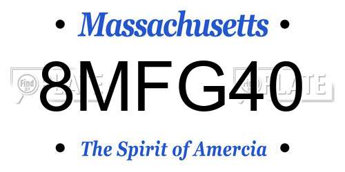 8MFG40 Massachusetts License Plate