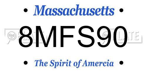 8MFS90 Massachusetts License Plate
