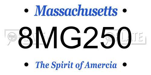 8MG250 Massachusetts License Plate