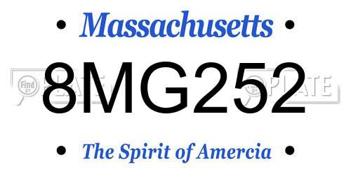 8MG252 Massachusetts License Plate