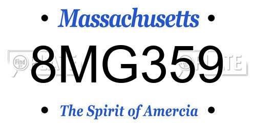 8MG359 Massachusetts License Plate